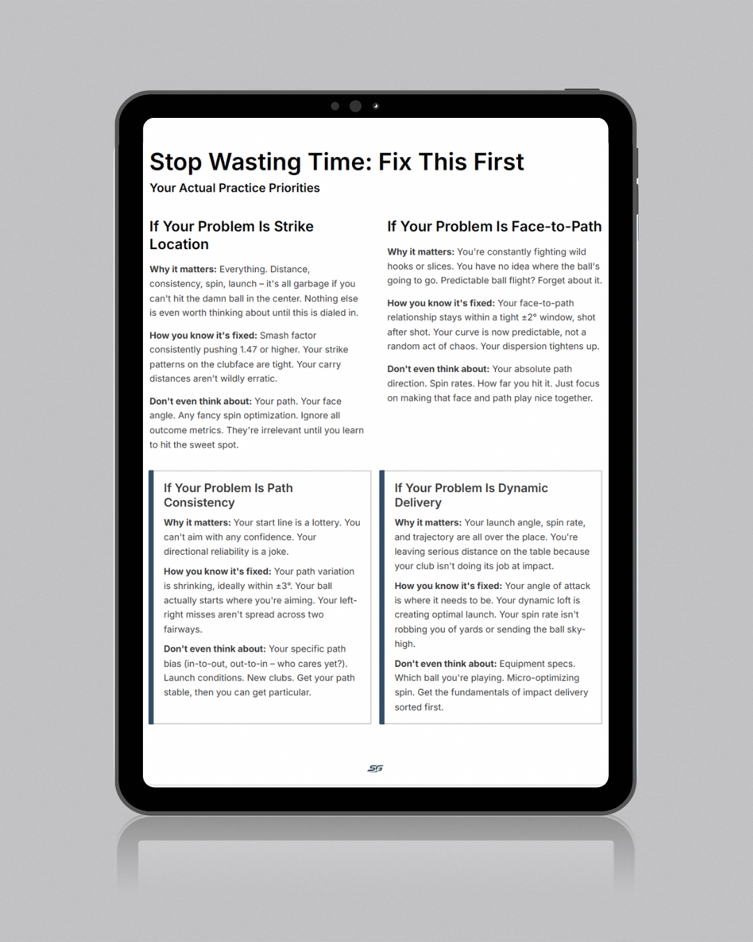SimGuy: What to Fix First